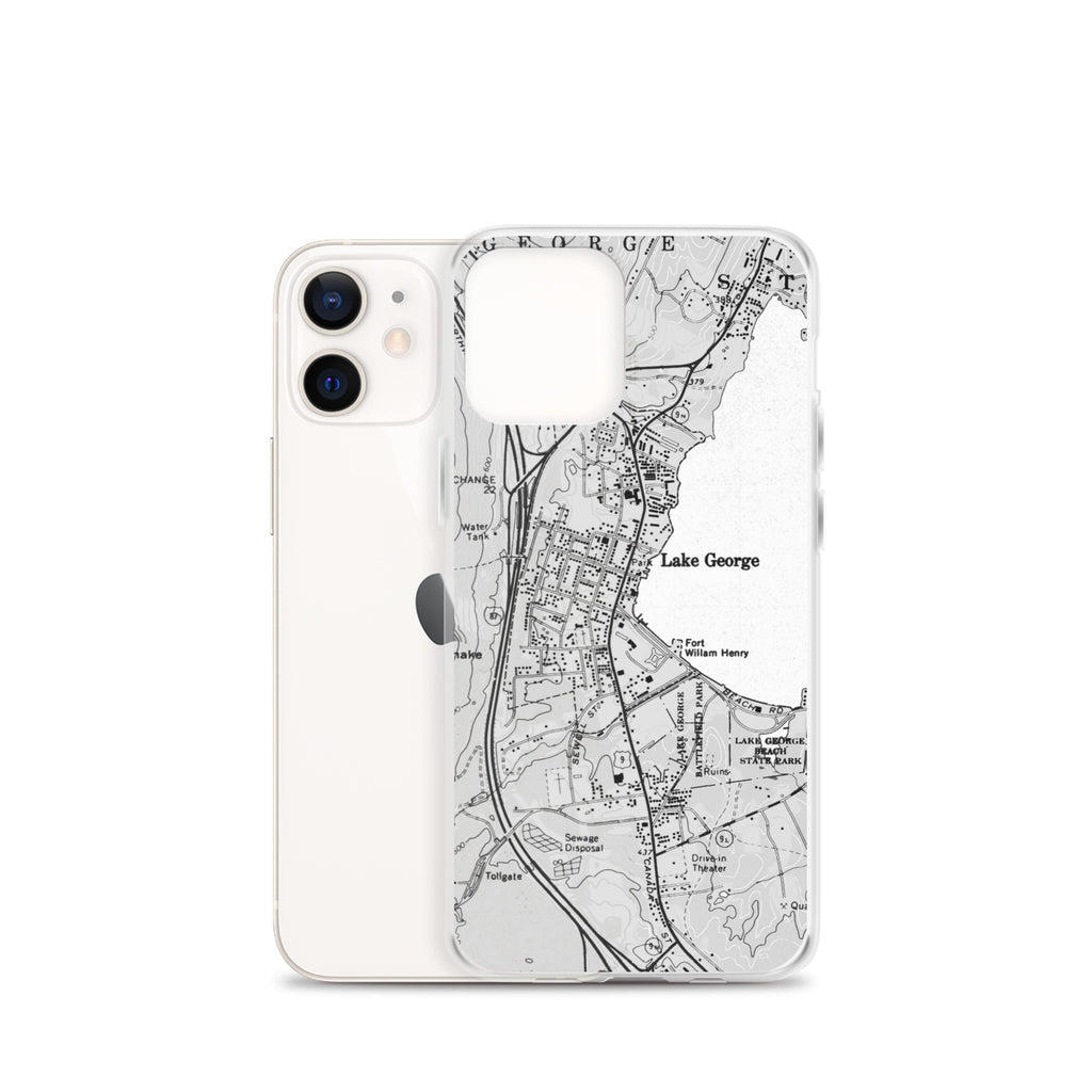 Lake George Village Map Clear iPhone 12 mini Case