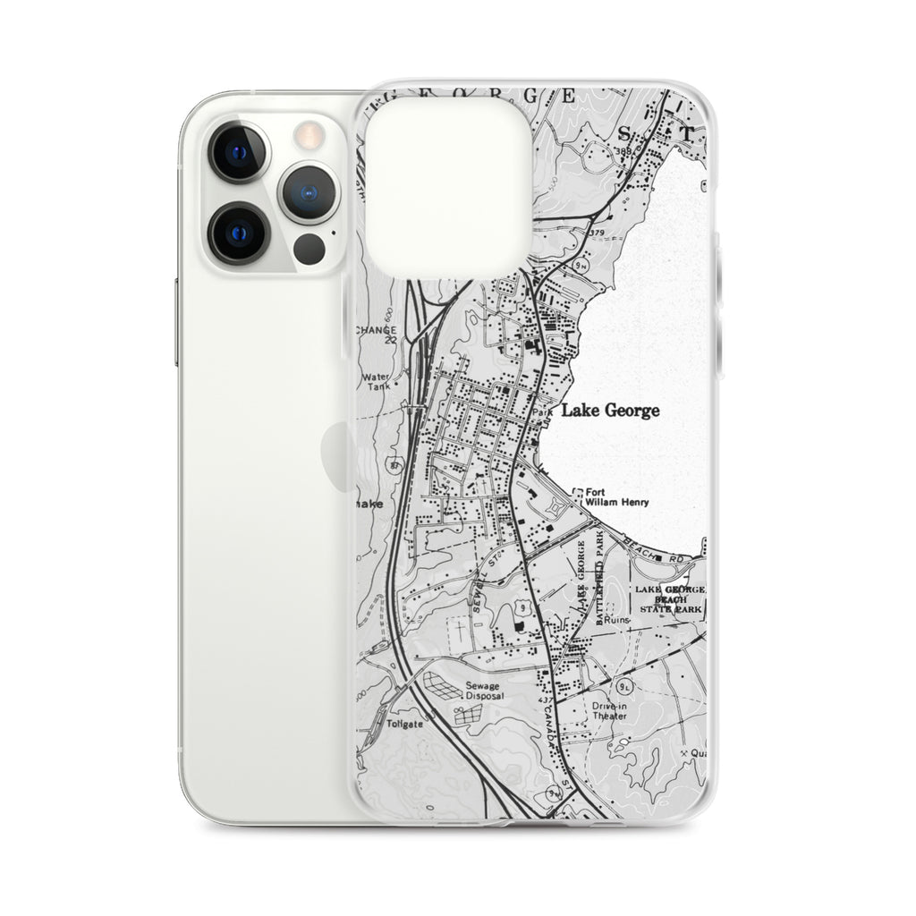 Lake George Village Map Clear iPhone 12 Pro Max Case