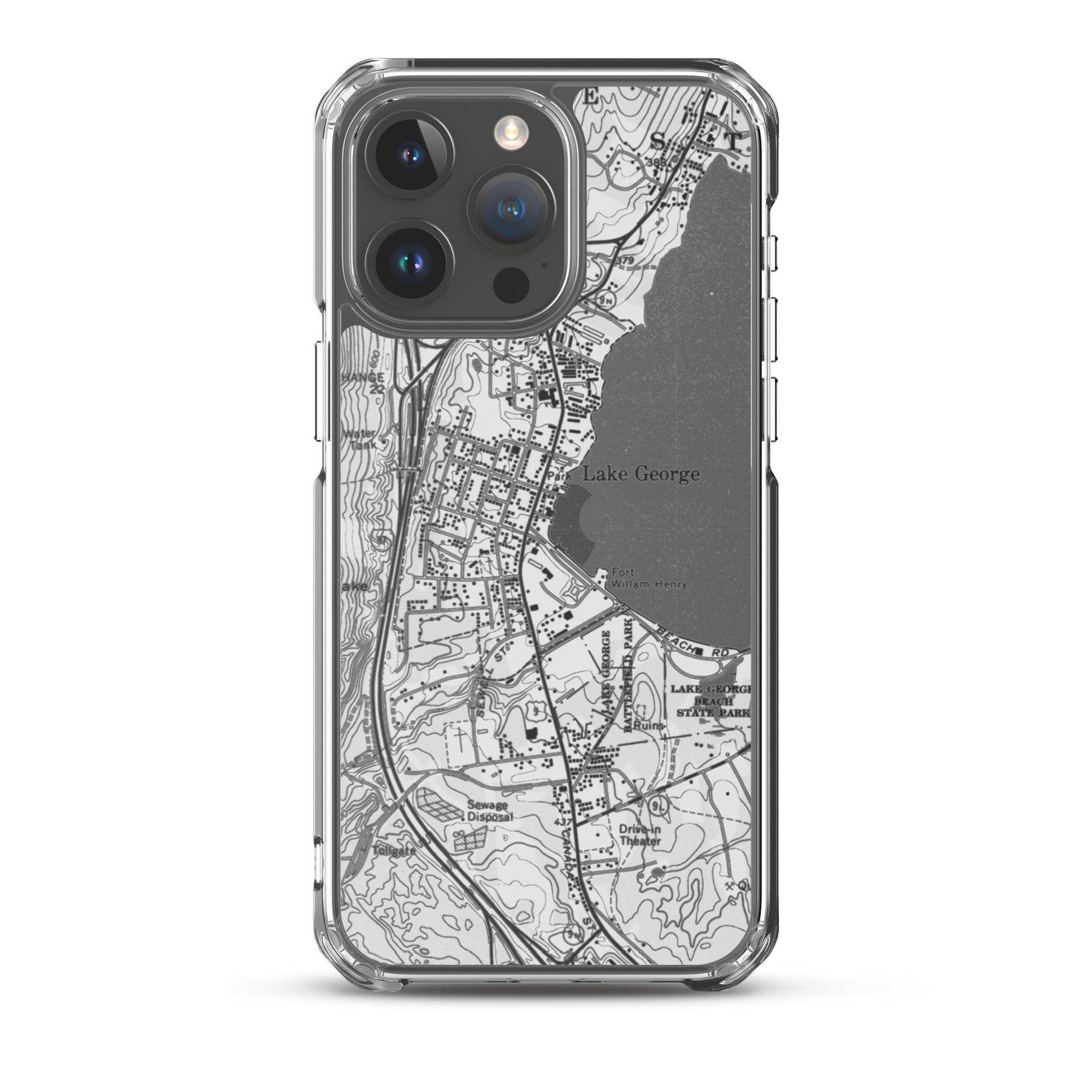 Lake George Village Map Clear iPhone 15 Pro Max Case