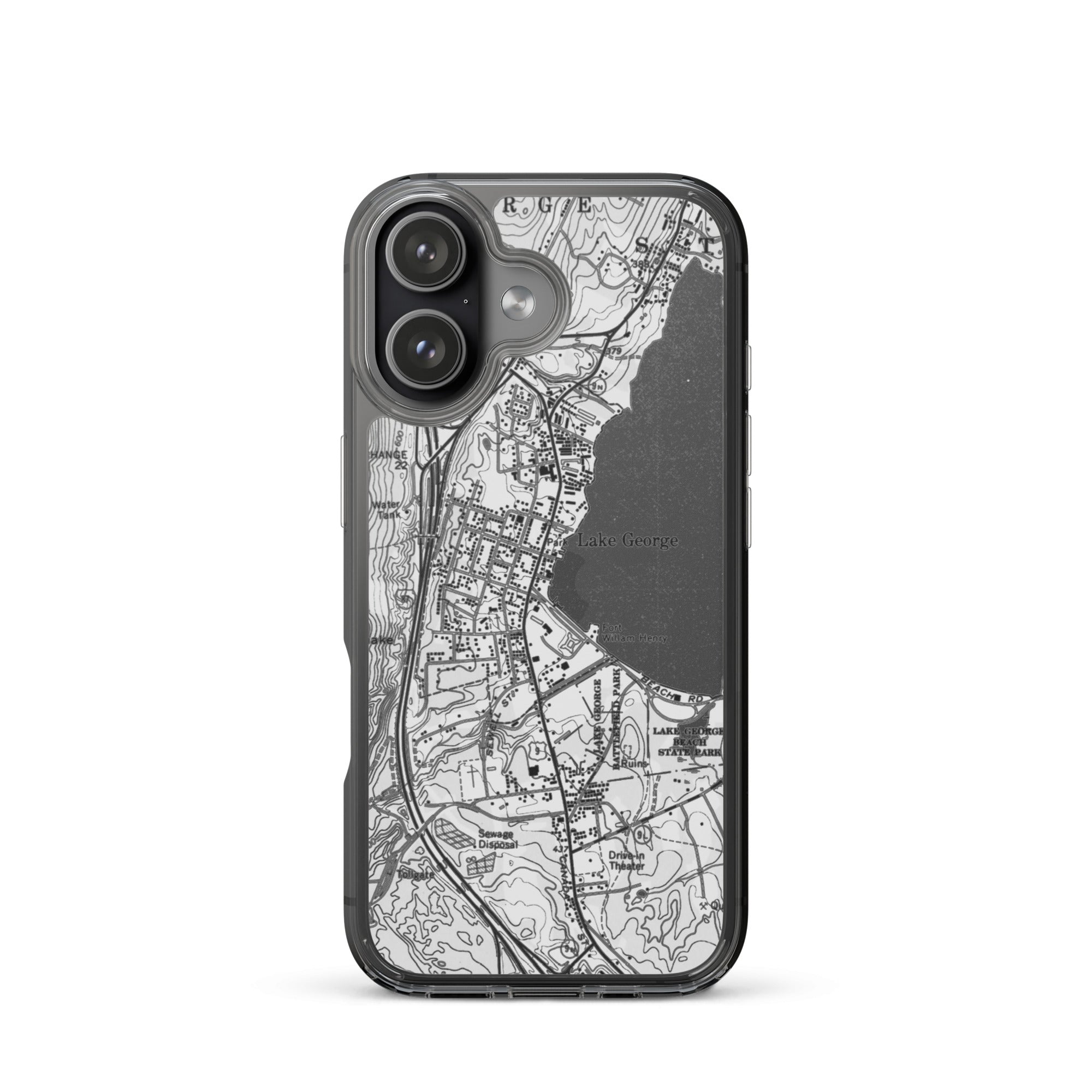 Lake George Village Map Clear iPhone 17 Case