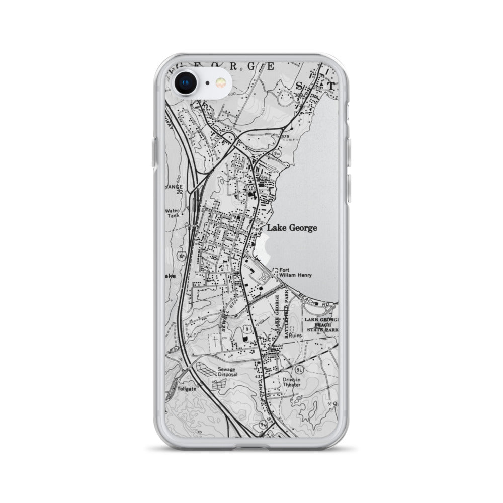 Lake George Village Map Clear iPhone SE Case