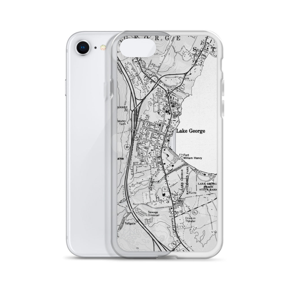 Lake George Village Map Clear iPhone SE Case