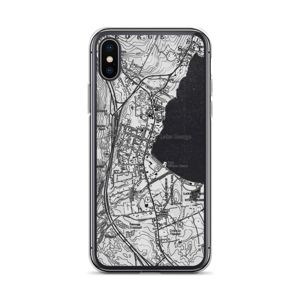 Lake George Village Map Clear iPhone X Case