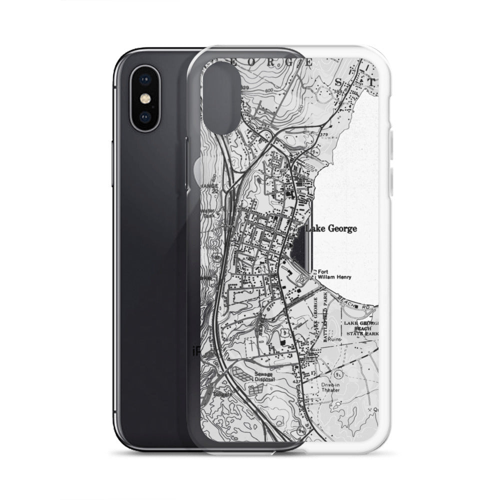 Lake George Village Map Clear iPhone X Case