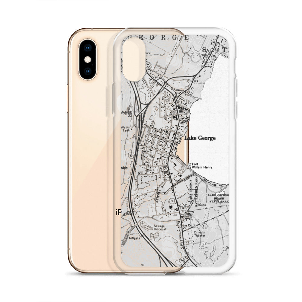 Lake George Village Map Clear iPhone X Case