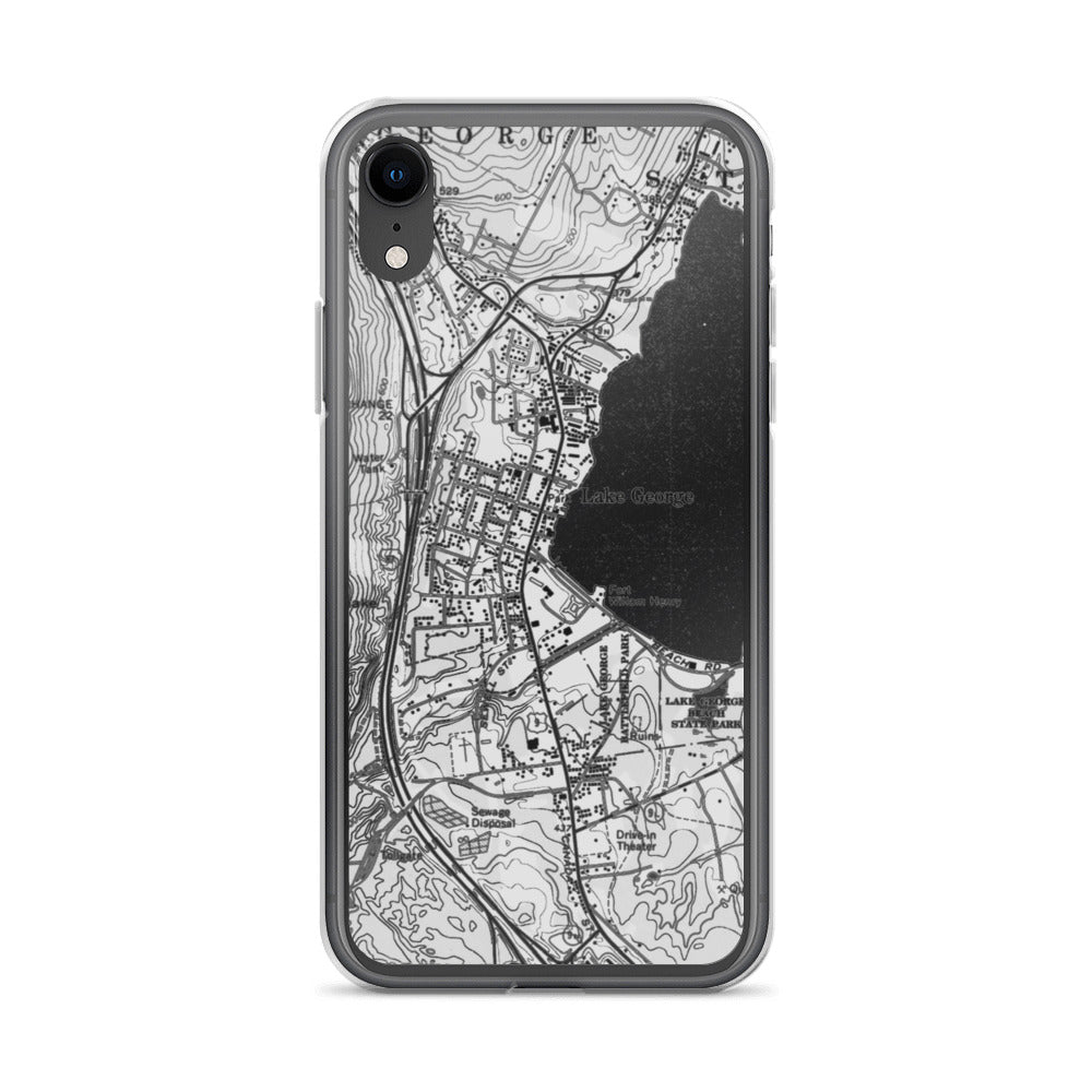 Lake George Village Map Clear iPhone XR Case