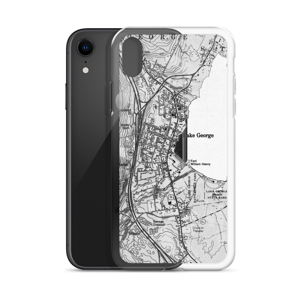 Lake George Village Map Clear iPhone XR Case