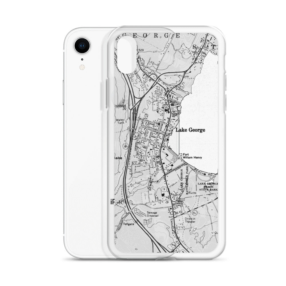 Lake George Village Map Clear iPhone XR Case