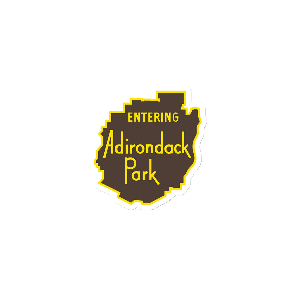 Entering adirondack park vintage sign design die-cut magnet 3x3 front view
