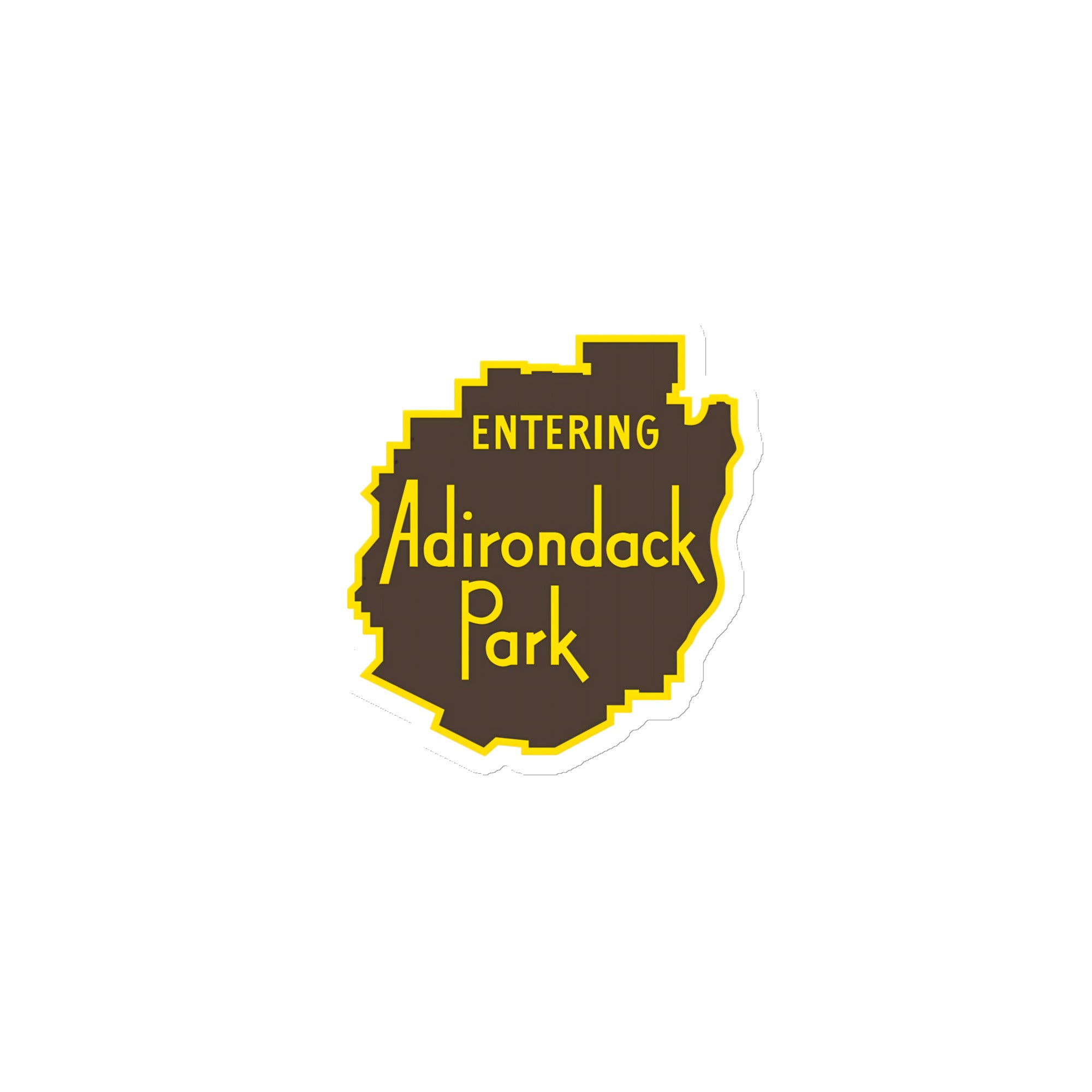 Entering adirondack park vintage sign design die-cut magnet 3x3 front view