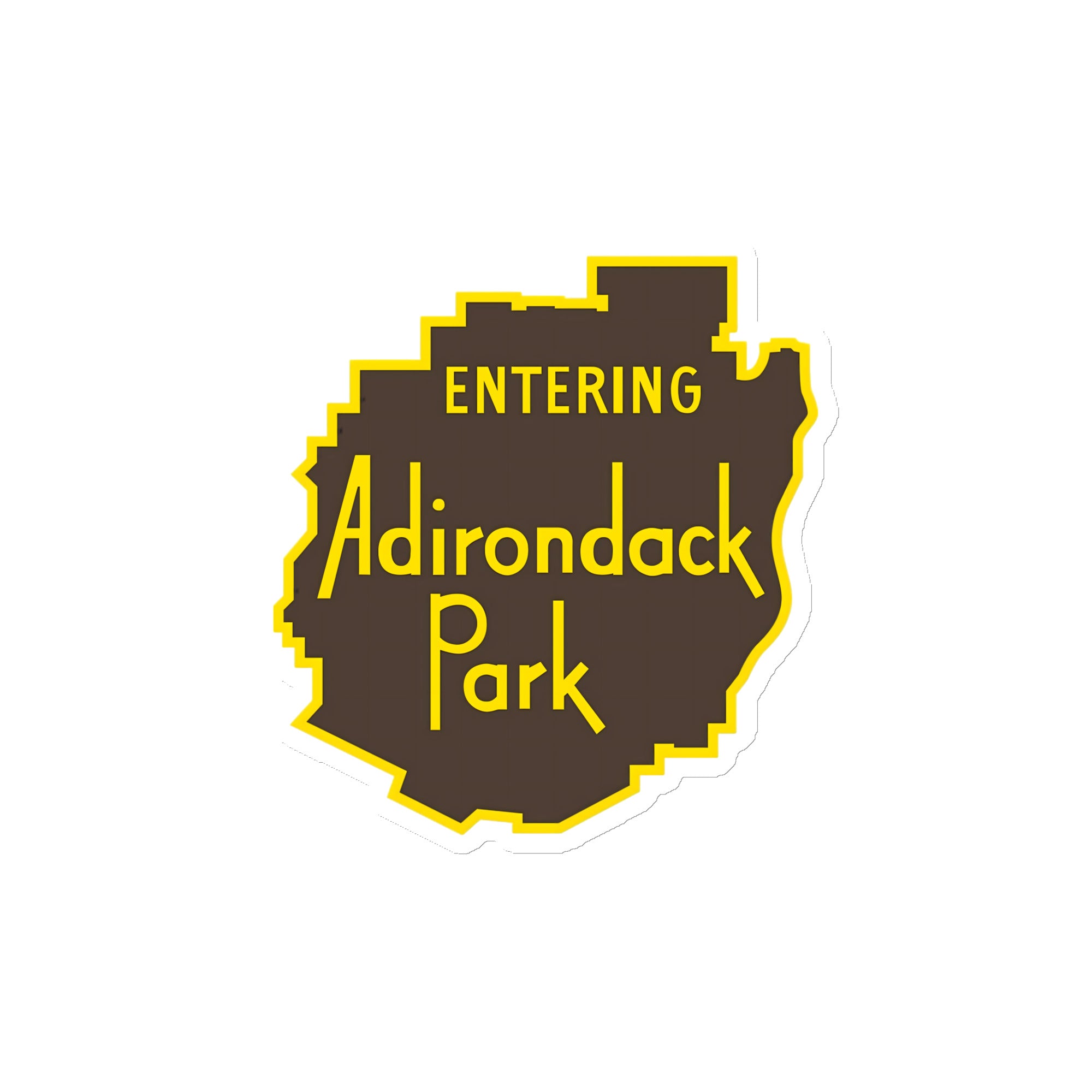 Entering adirondack park vintage sign design die-cut magnet 4x4 front view