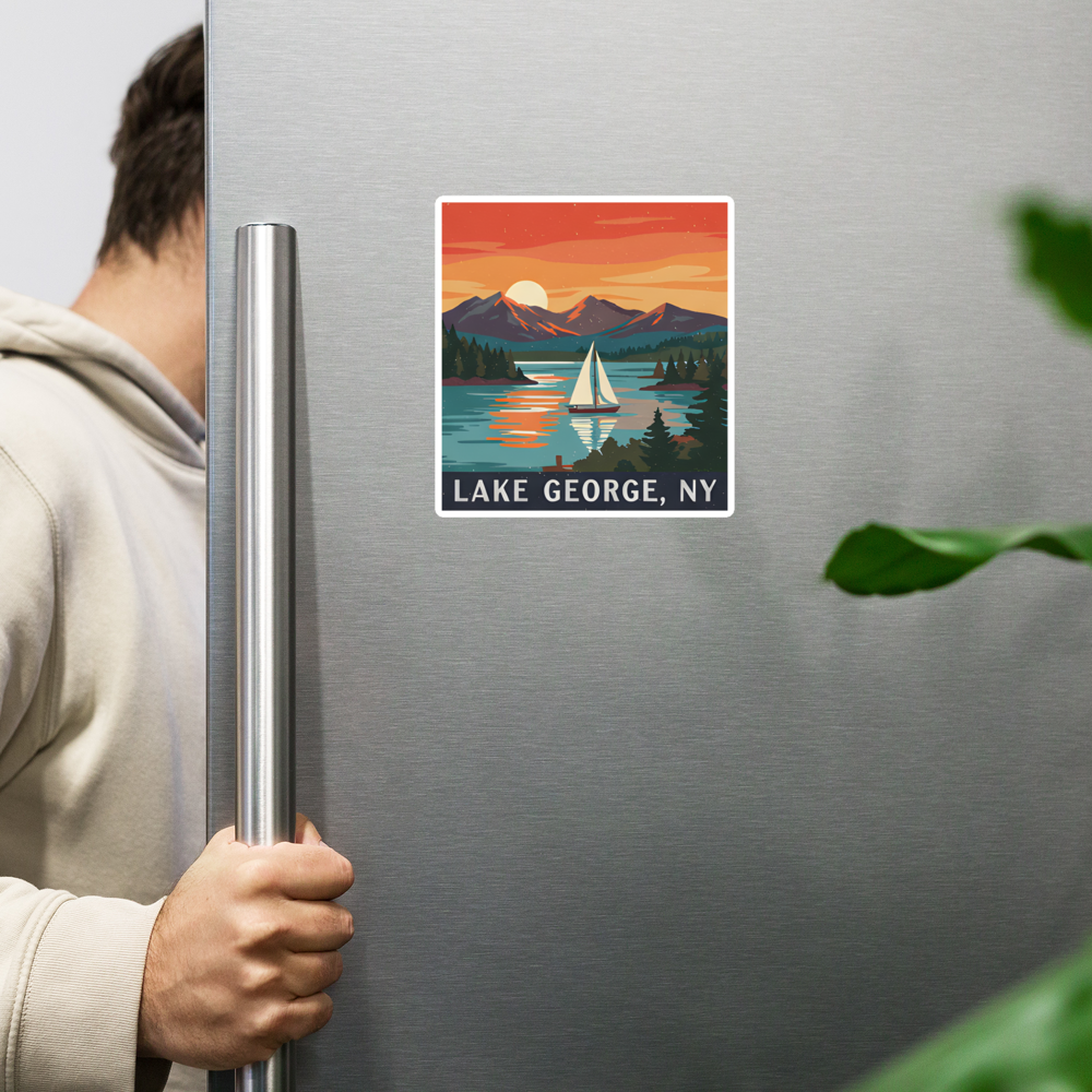 Lake George Sailboat Sunset Magnet