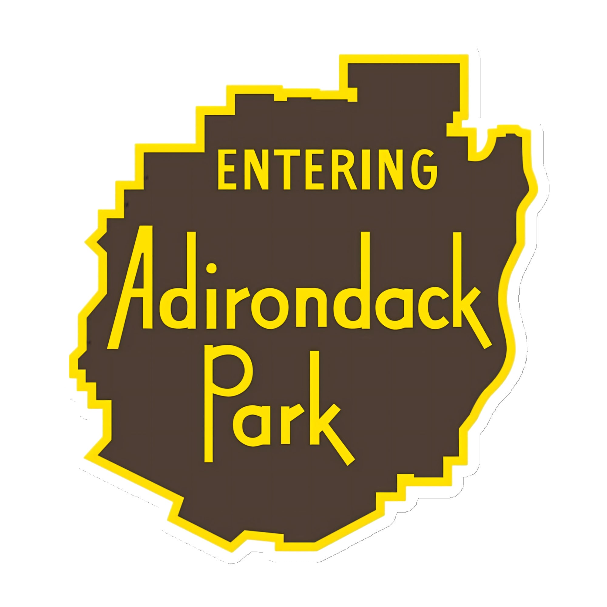 Entering adirondack park vintage sign design die-cut magnet 3x3 front view