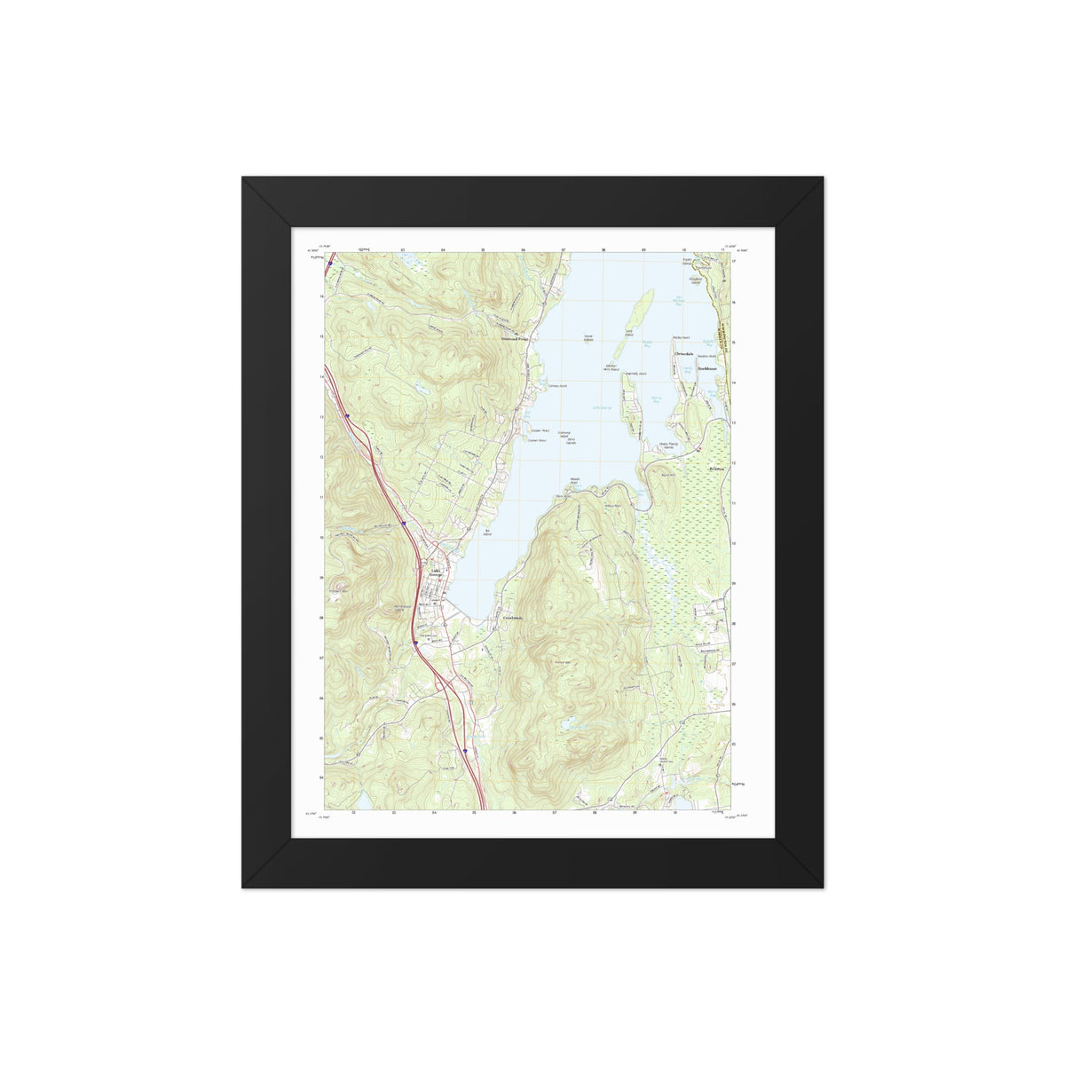 Framed print of 1966 Lake George Village Map