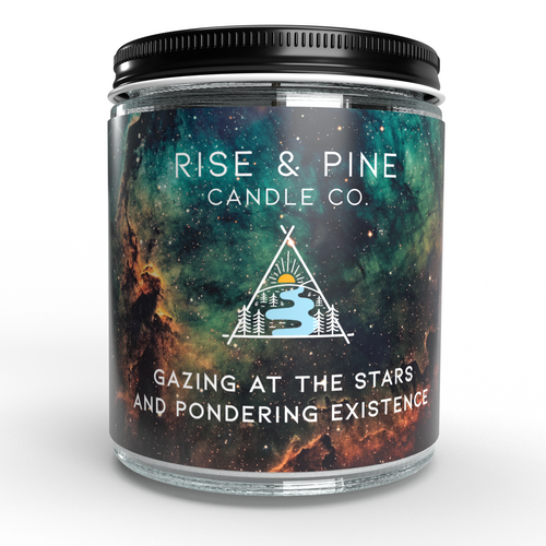 "Gazing At The Stars and Pondering Existence" Soy Wax Candle — Ozone & Musk, 9 oz