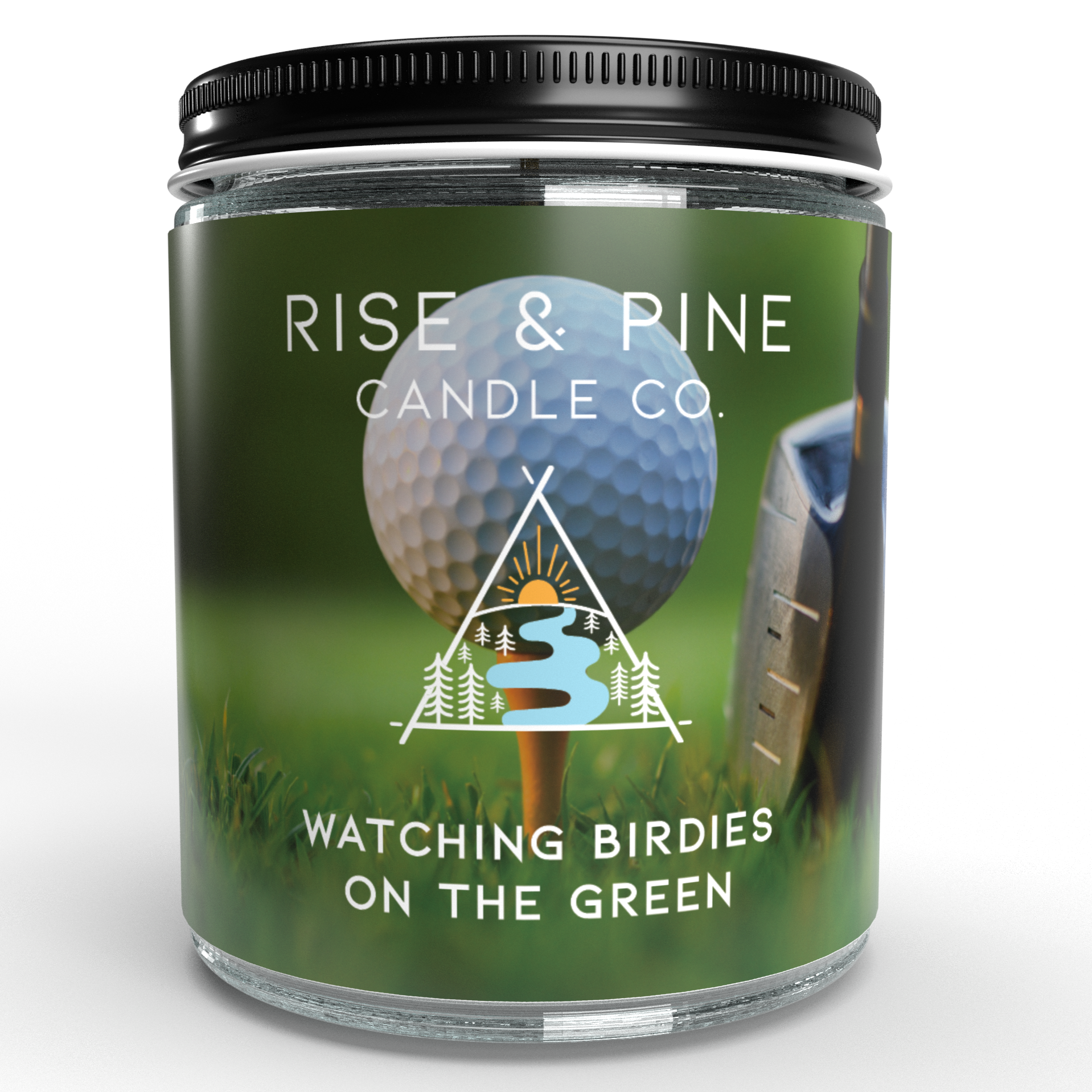 "Watching Birdies on the Green" Soy Wax Candle — Fresh Cut Grass, Sage & Moss, 9 oz