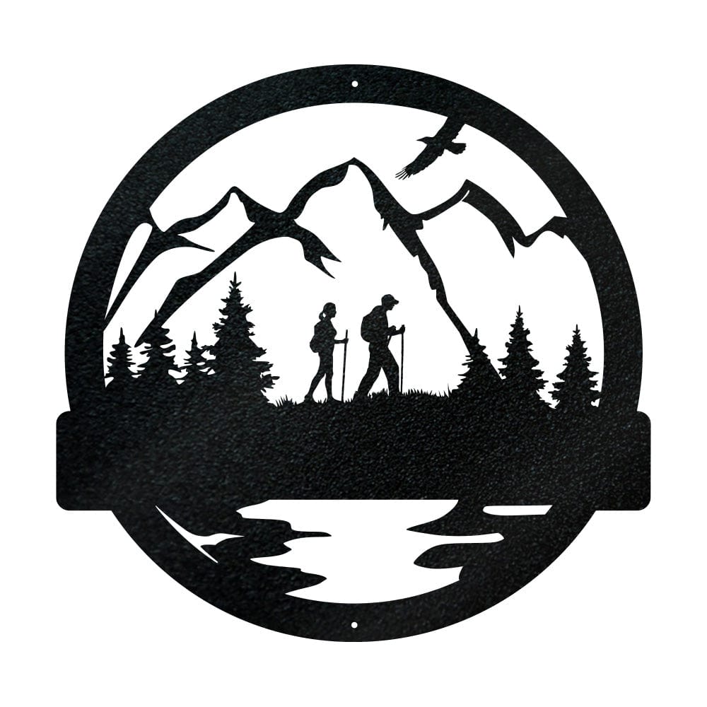 "Take A Hike" Metal Wall Art — Handcrafted Hiking Monogram Sign