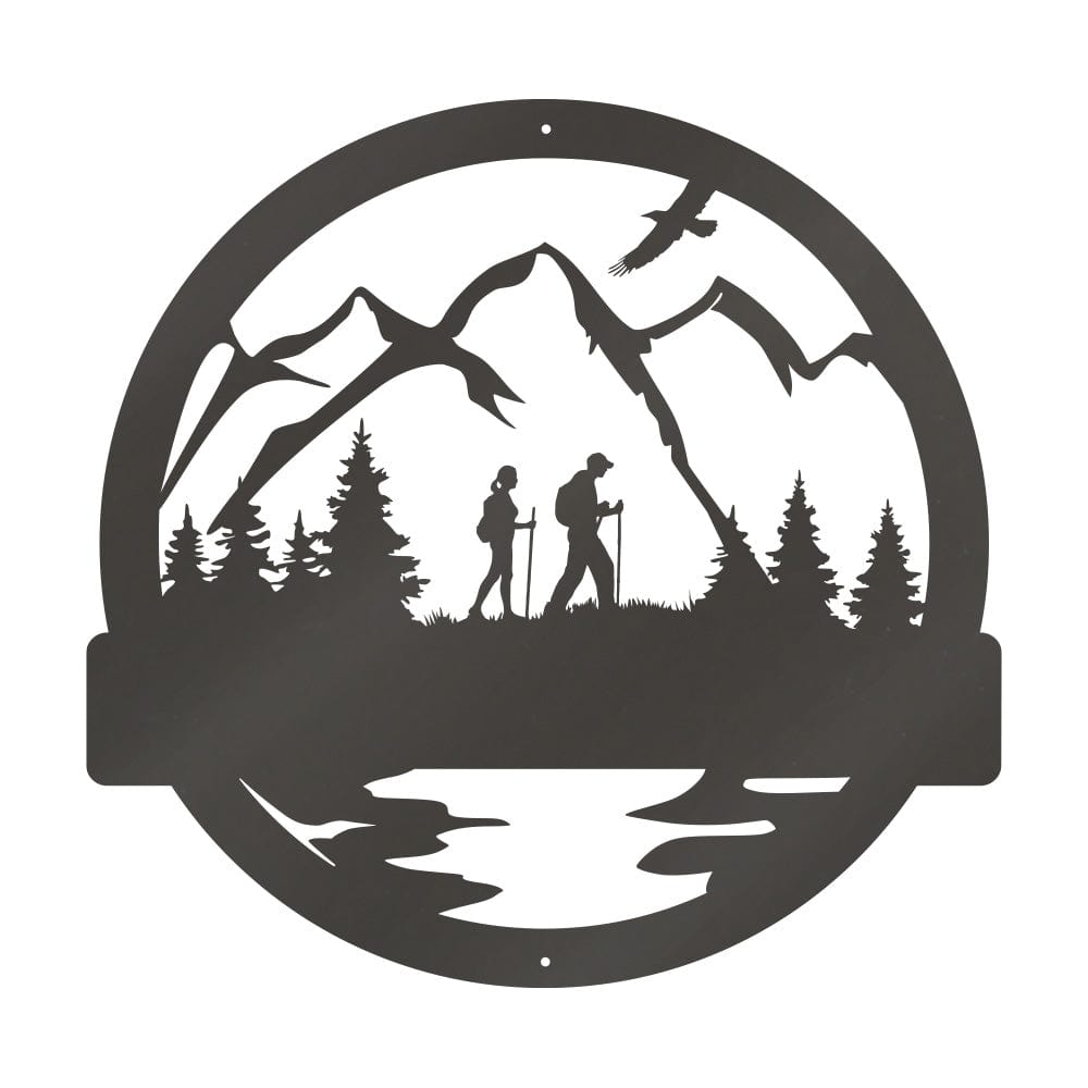 "Take A Hike" Metal Wall Art — Handcrafted Hiking Monogram Sign