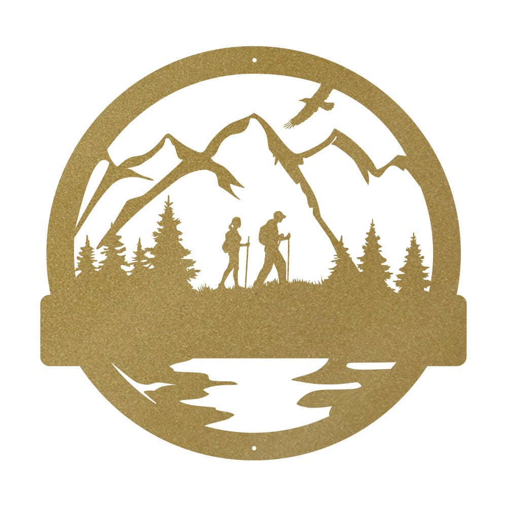 "Take A Hike" Metal Wall Art — Handcrafted Hiking Monogram Sign