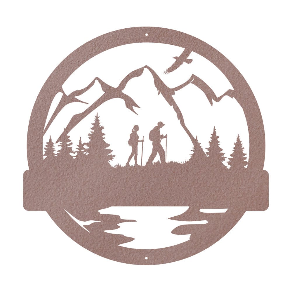 "Take A Hike" Metal Wall Art — Handcrafted Hiking Monogram Sign