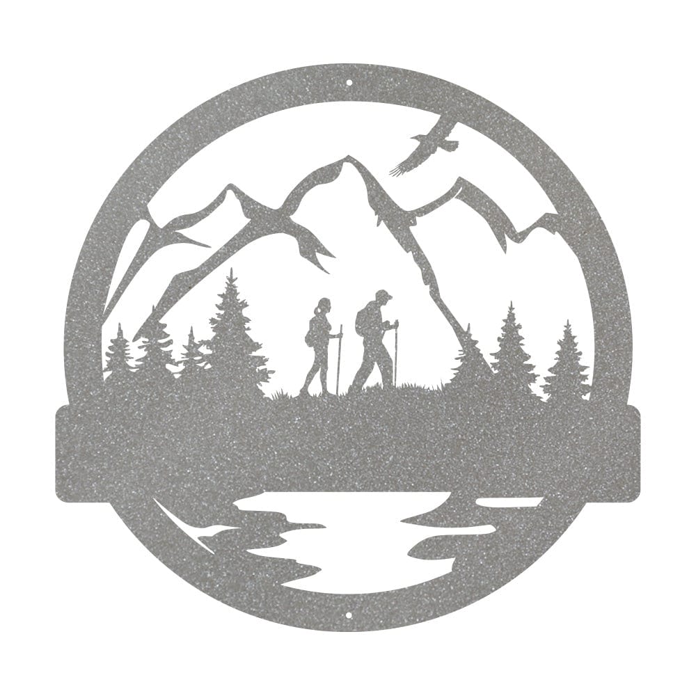 "Take A Hike" Metal Wall Art — Handcrafted Hiking Monogram Sign