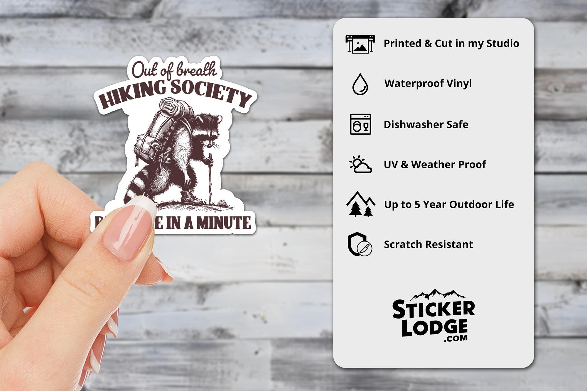 Out of Breath Hiking Society Vinyl Sticker