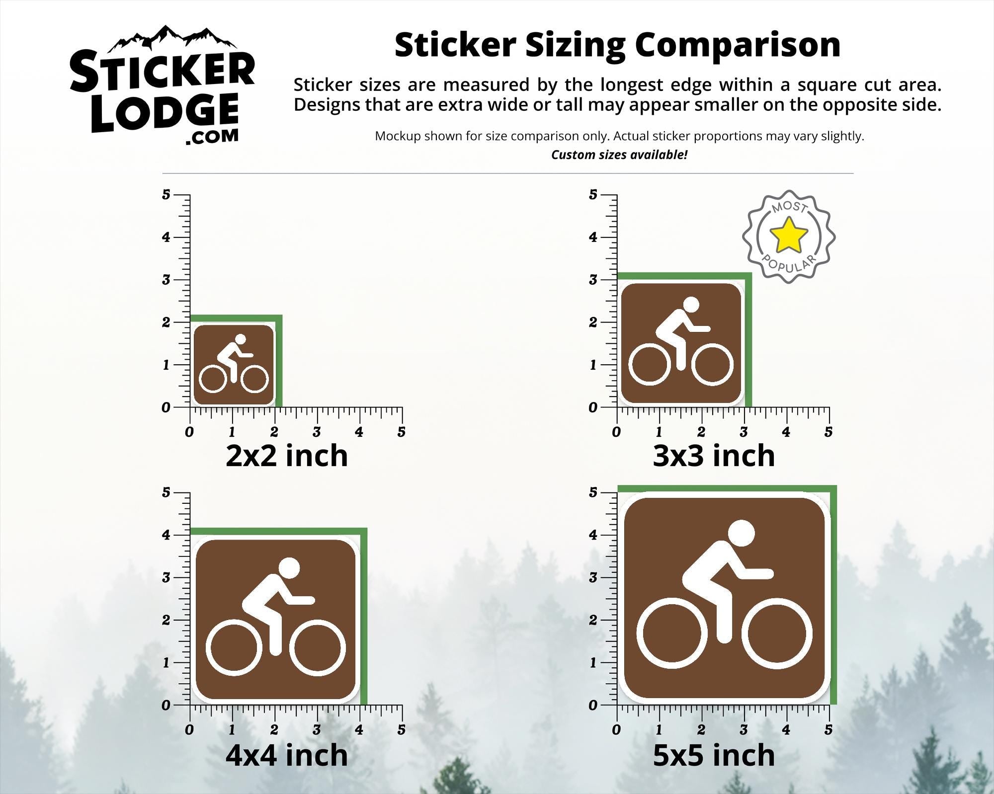Bicycle Trail National Park Symbol Vinyl Sticker | Adirondack Gift