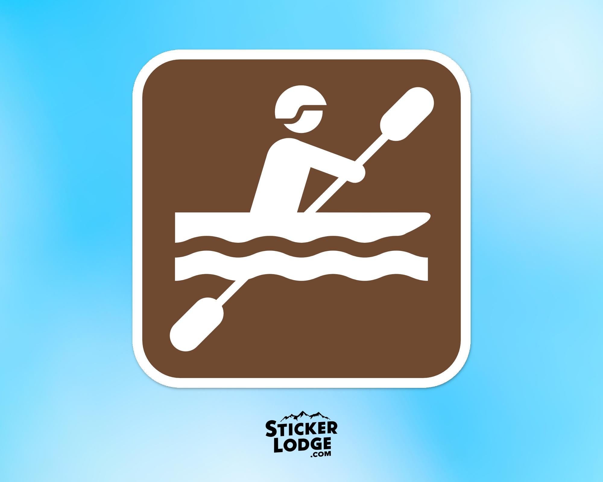 Kayaking National Park Symbol Vinyl Sticker | Lake George Gift