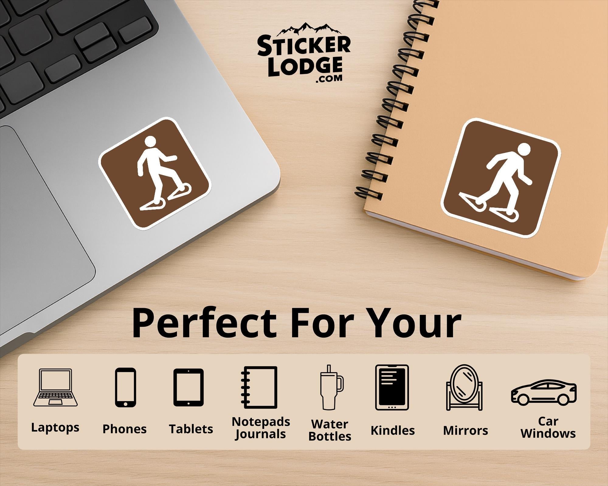 Snowshoeing National Park Symbol Vinyl Sticker | Adirondack Gift