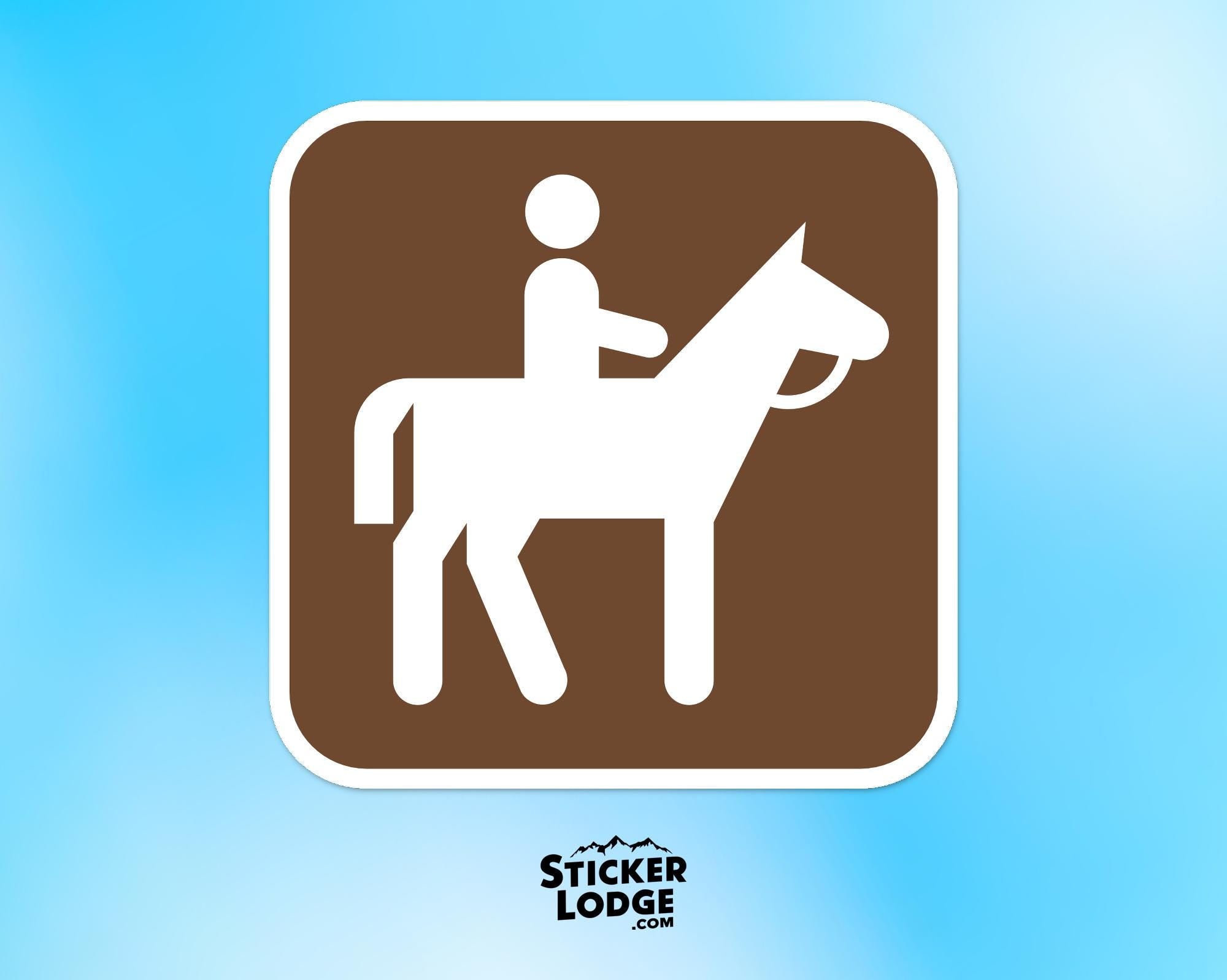 Horseback Riding National Park Symbol Vinyl Sticker | Adirondack Gift