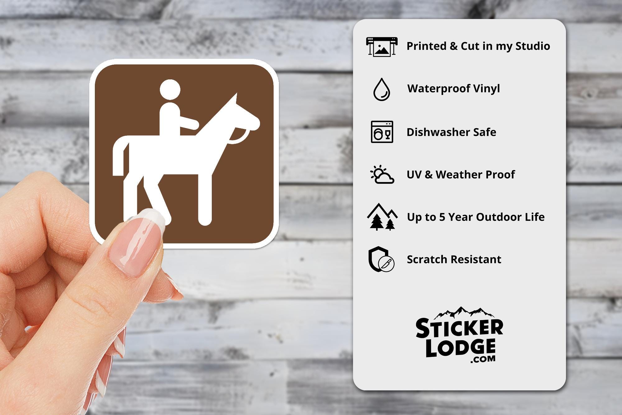 Horseback Riding National Park Symbol Vinyl Sticker | Adirondack Gift