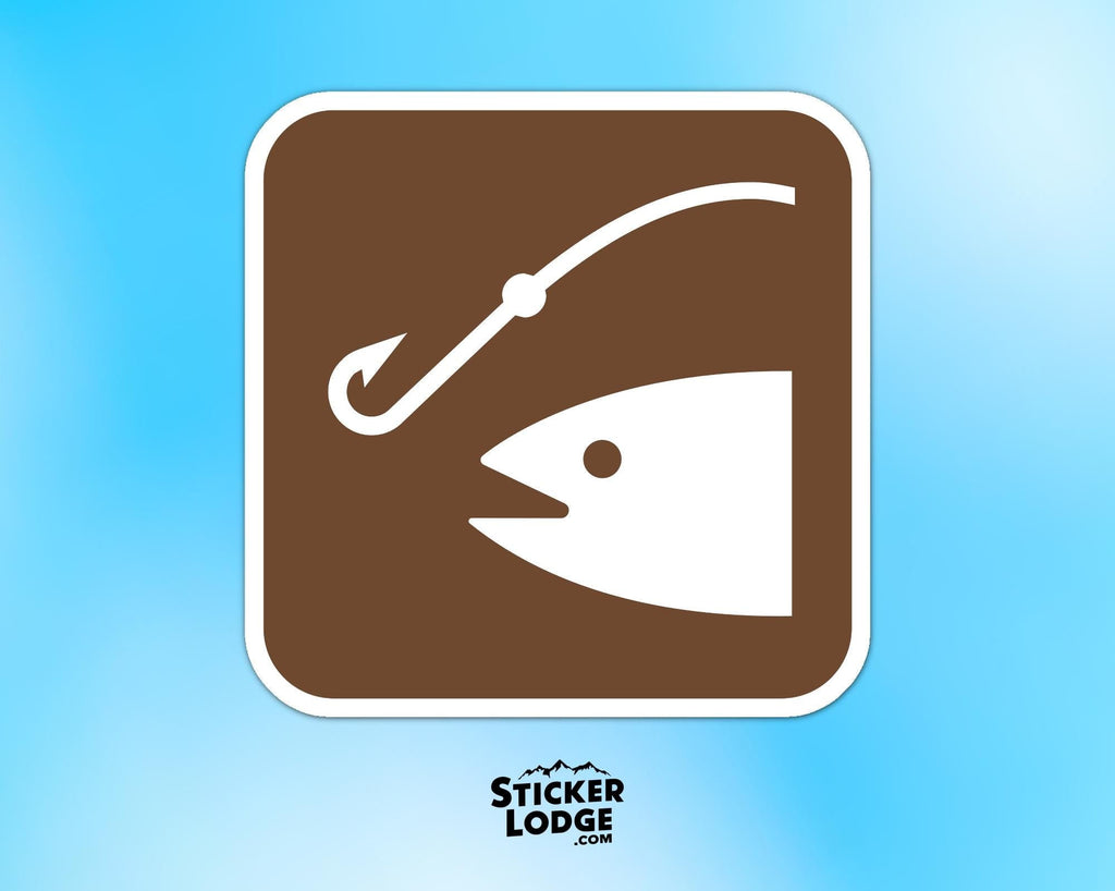 Fishing National Park Symbol Vinyl Sticker | Lake George Gift