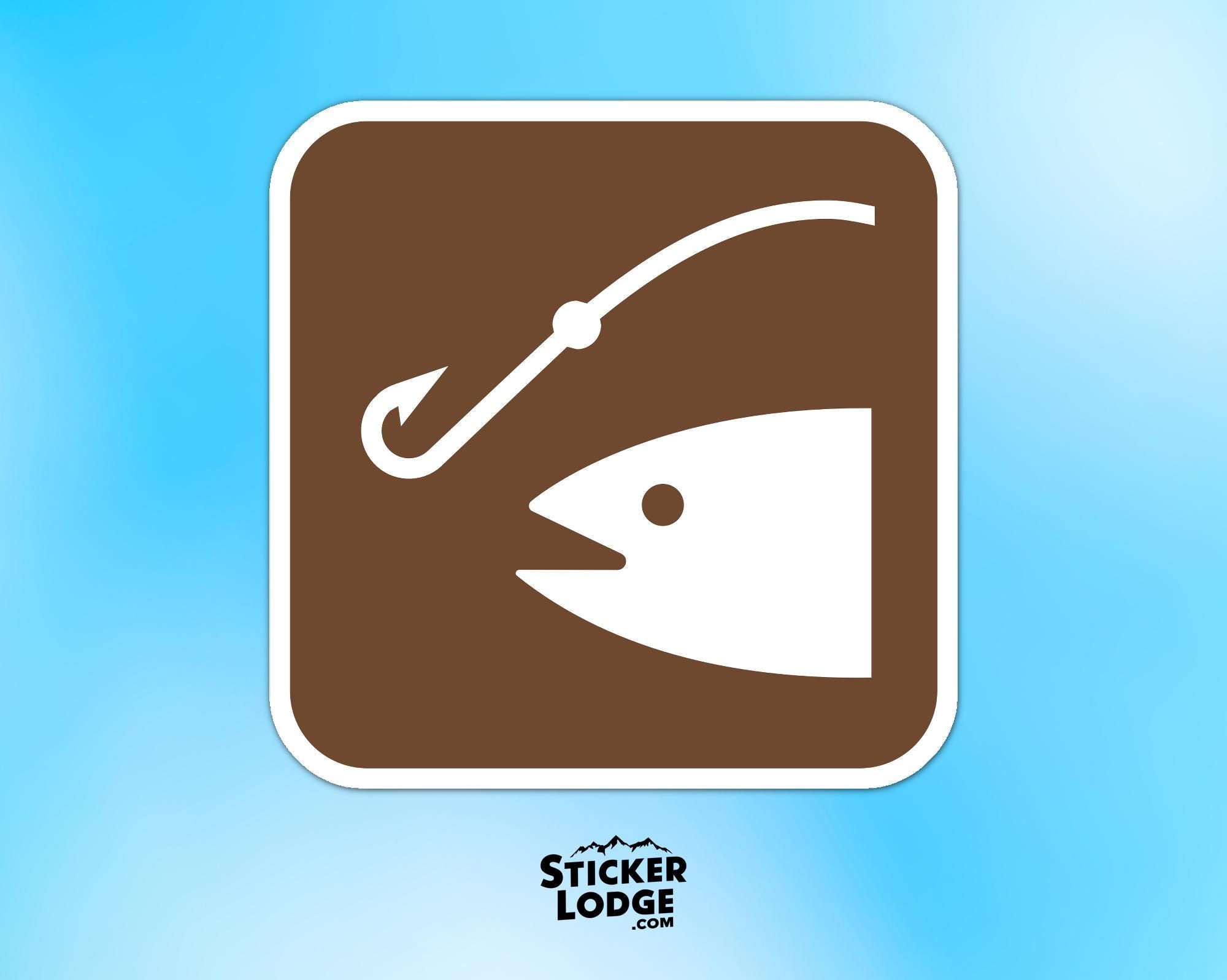 Fishing National Park Symbol Vinyl Sticker | Lake George Gift