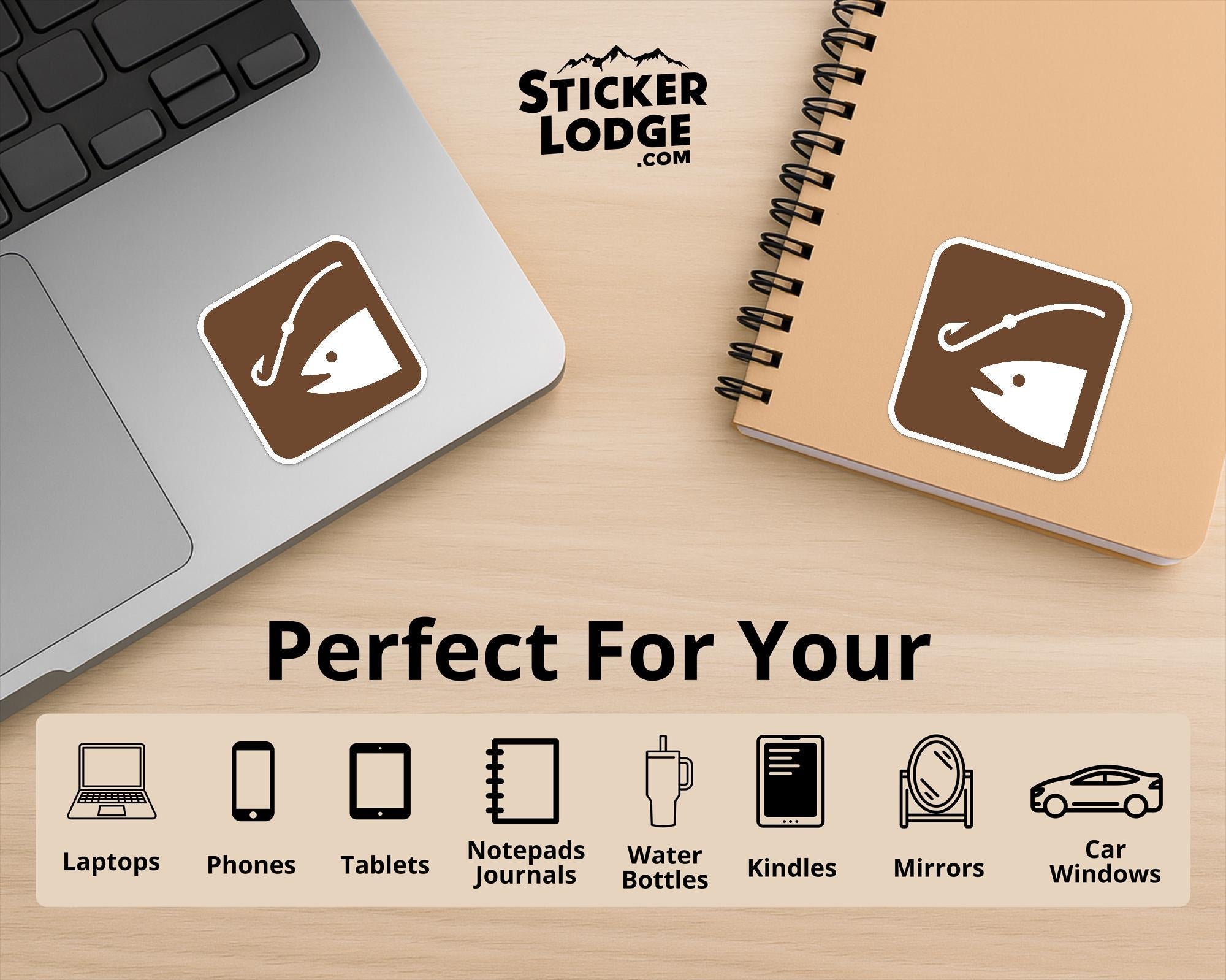 Fishing National Park Symbol Vinyl Sticker | Lake George Gift