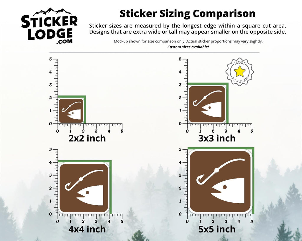 Fishing National Park Symbol Vinyl Sticker | Lake George Gift