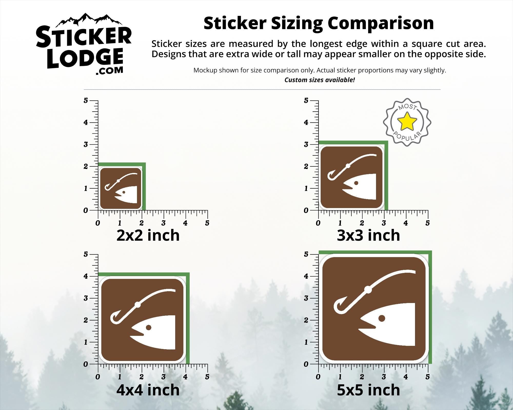 Fishing National Park Symbol Vinyl Sticker | Lake George Gift