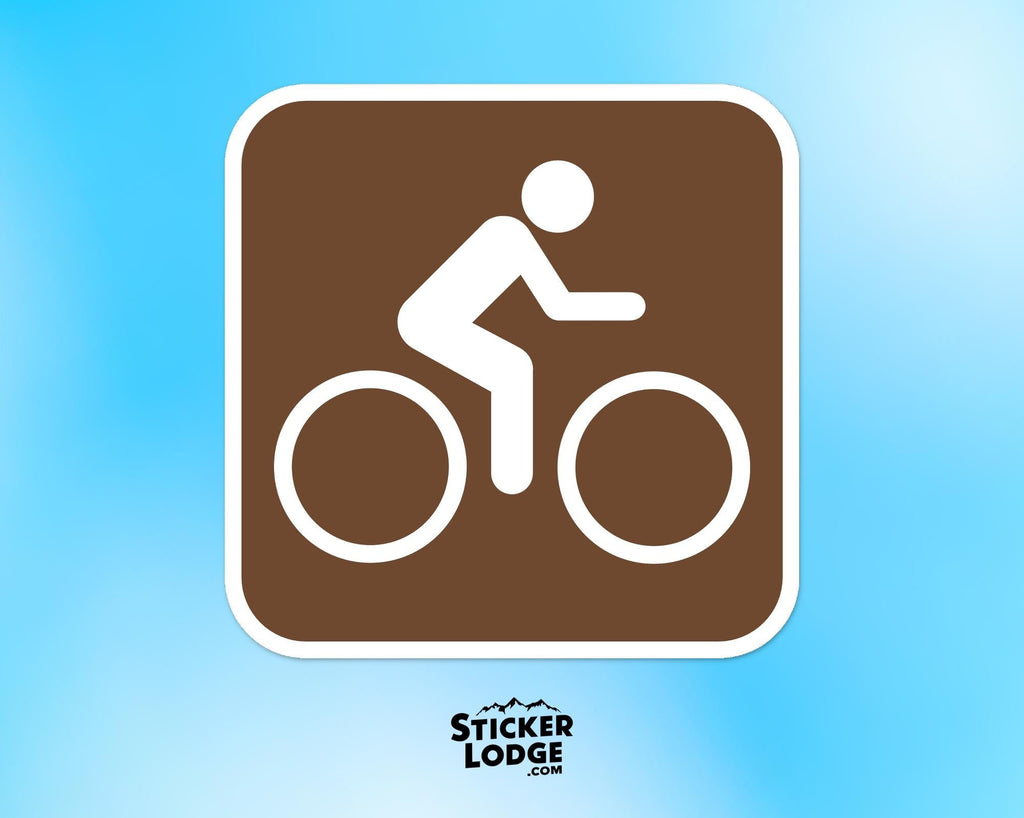 Bicycle Trail National Park Symbol Vinyl Sticker | Adirondack Gift