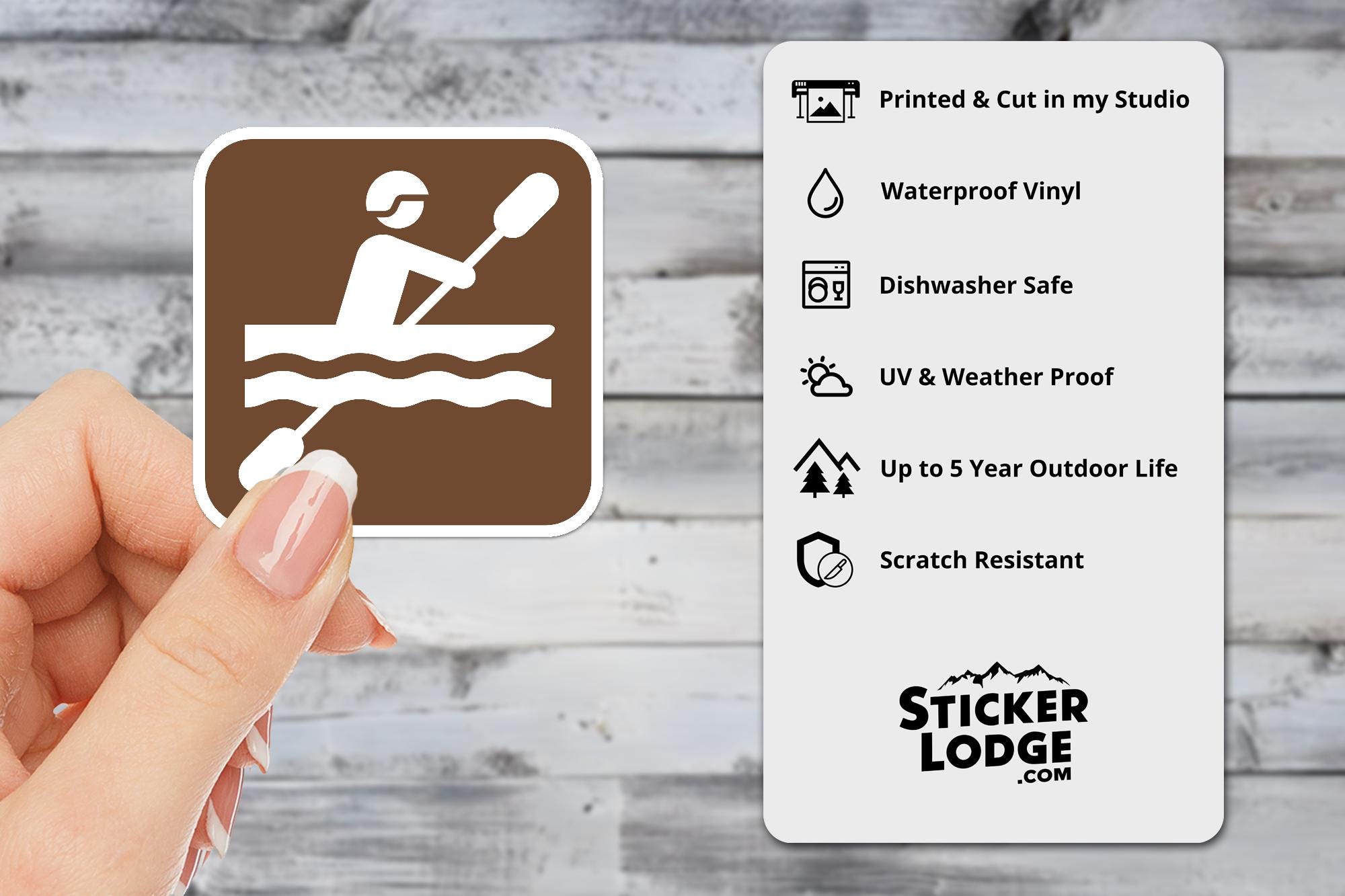 Kayaking National Park Symbol Vinyl Sticker | Lake George Gift