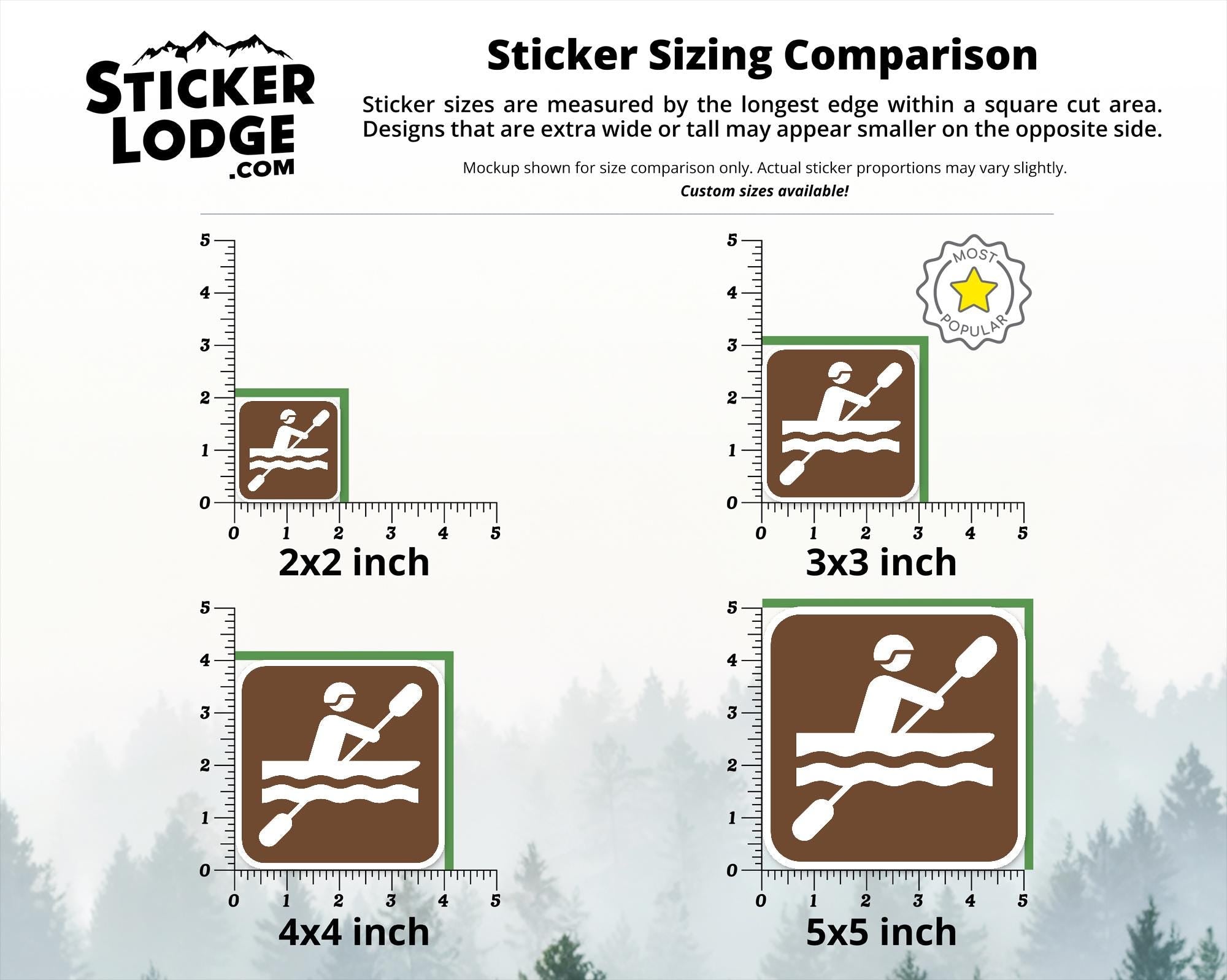 Kayaking National Park Symbol Vinyl Sticker | Lake George Gift