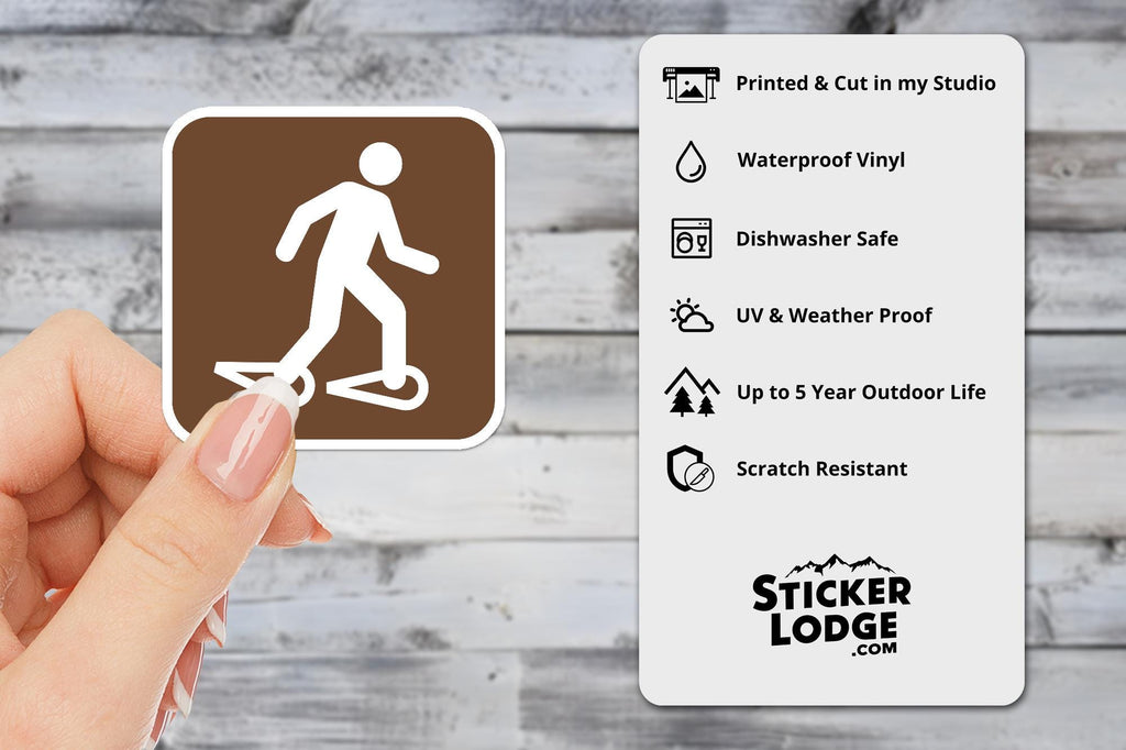 Snowshoeing National Park Symbol Vinyl Sticker | Adirondack Gift