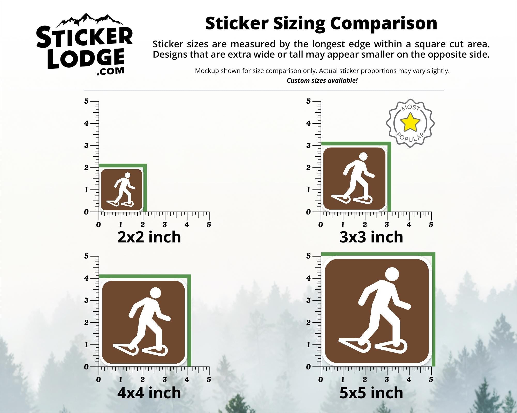 Snowshoeing National Park Symbol Vinyl Sticker | Adirondack Gift