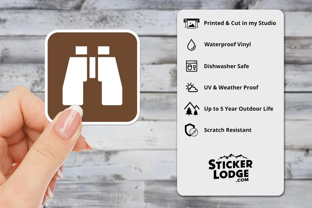Birding National Park Symbol Vinyl Sticker | Adirondack Gift