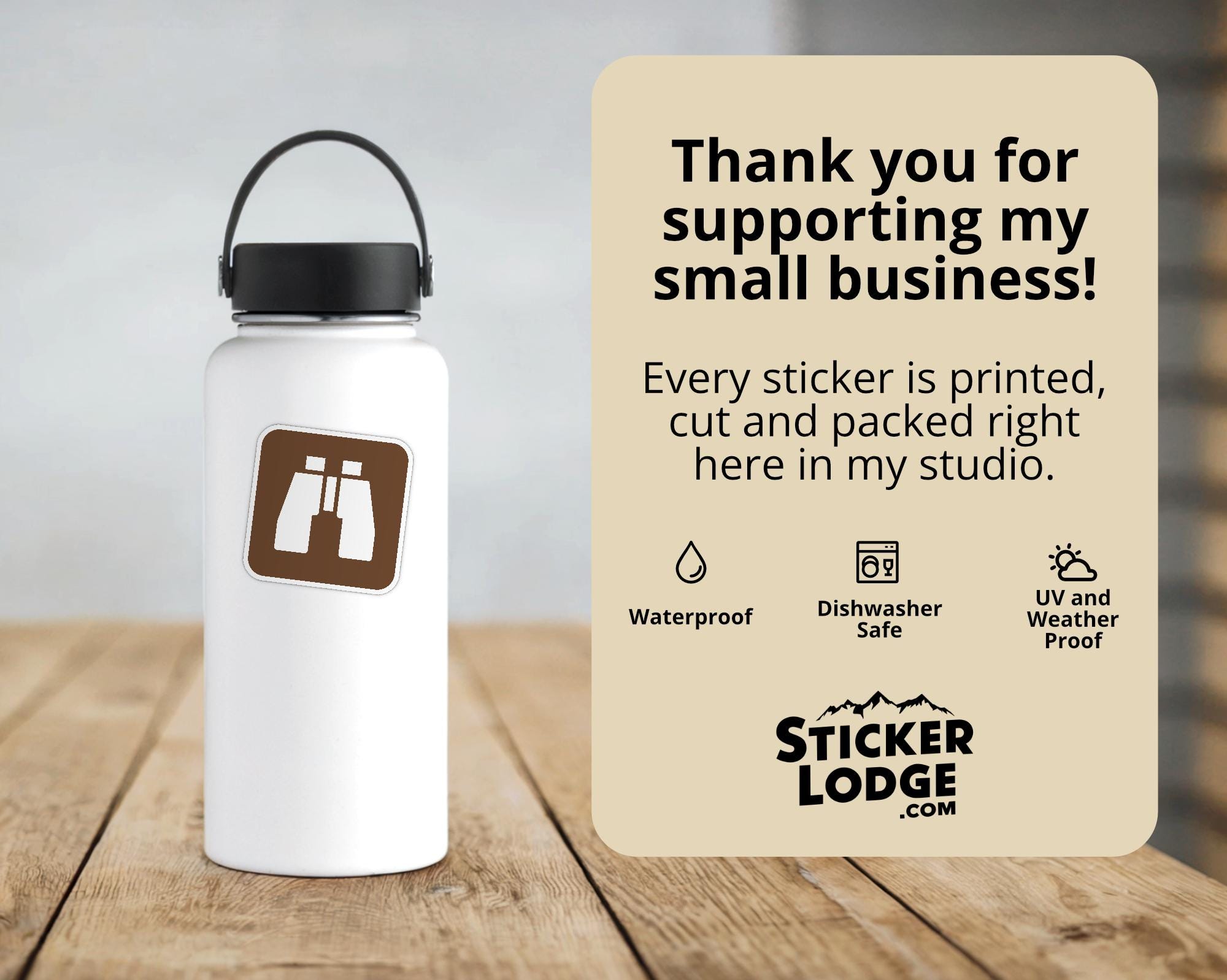 Birding National Park Symbol Vinyl Sticker | Adirondack Gift