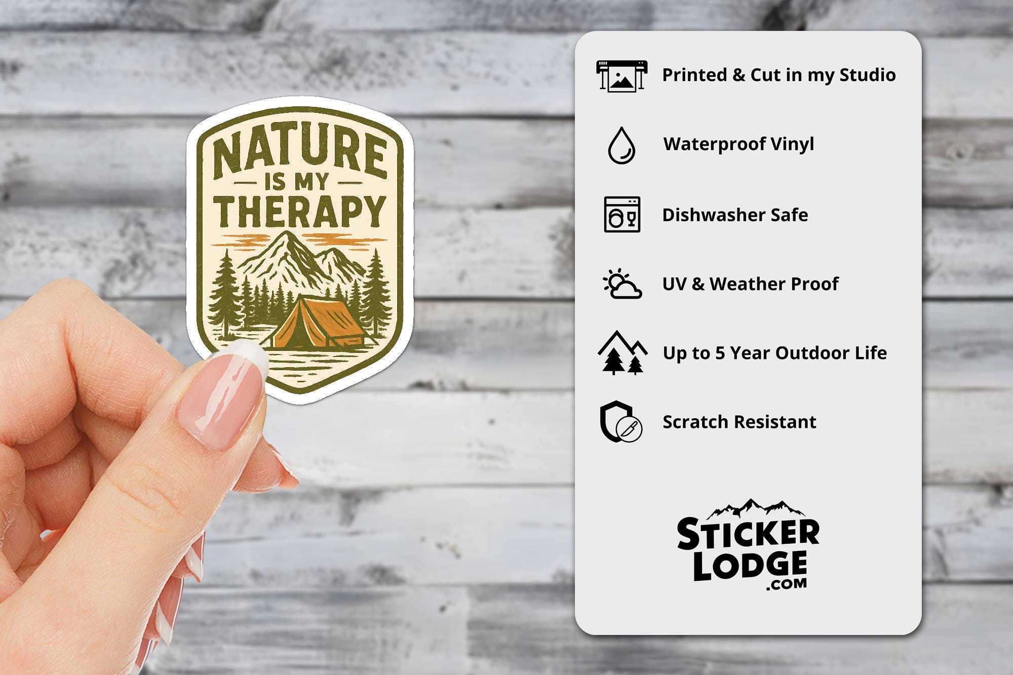 Nature Is My Therapy Vinyl Sticker