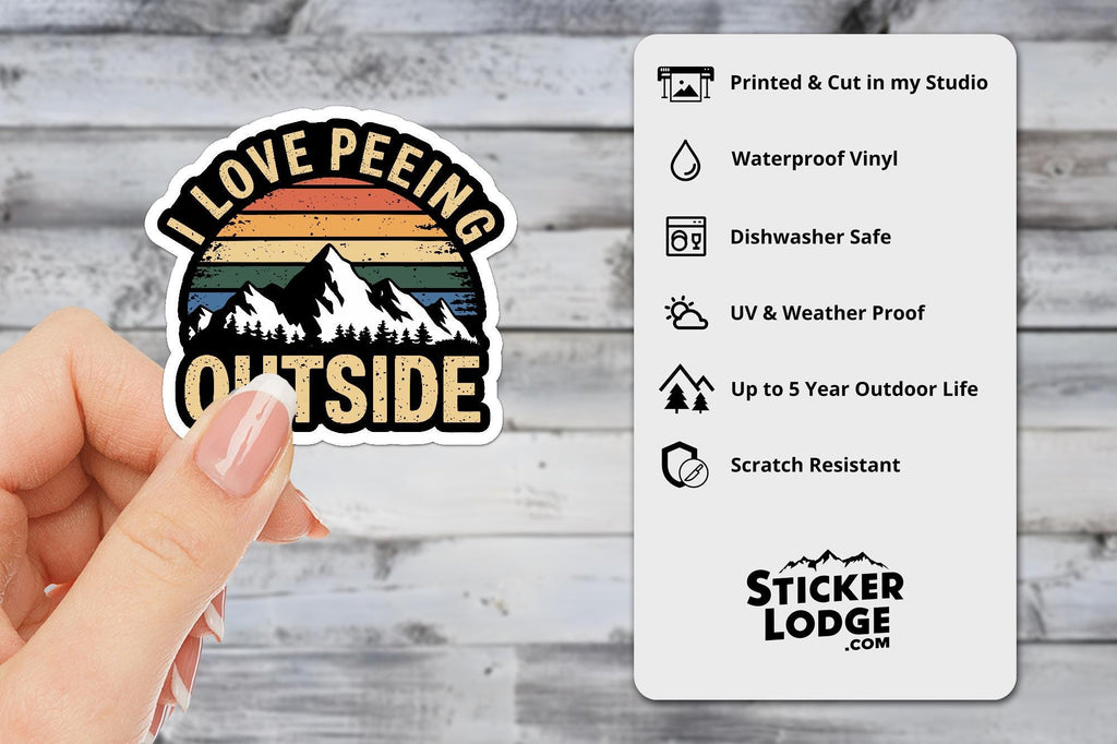 I Love Peeing Outside Vinyl Sticker