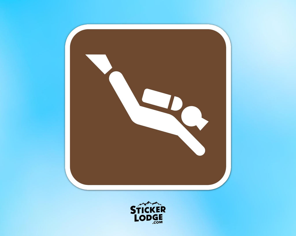 Scuba Diving National Park Symbol Vinyl Sticker | Lake George Gift