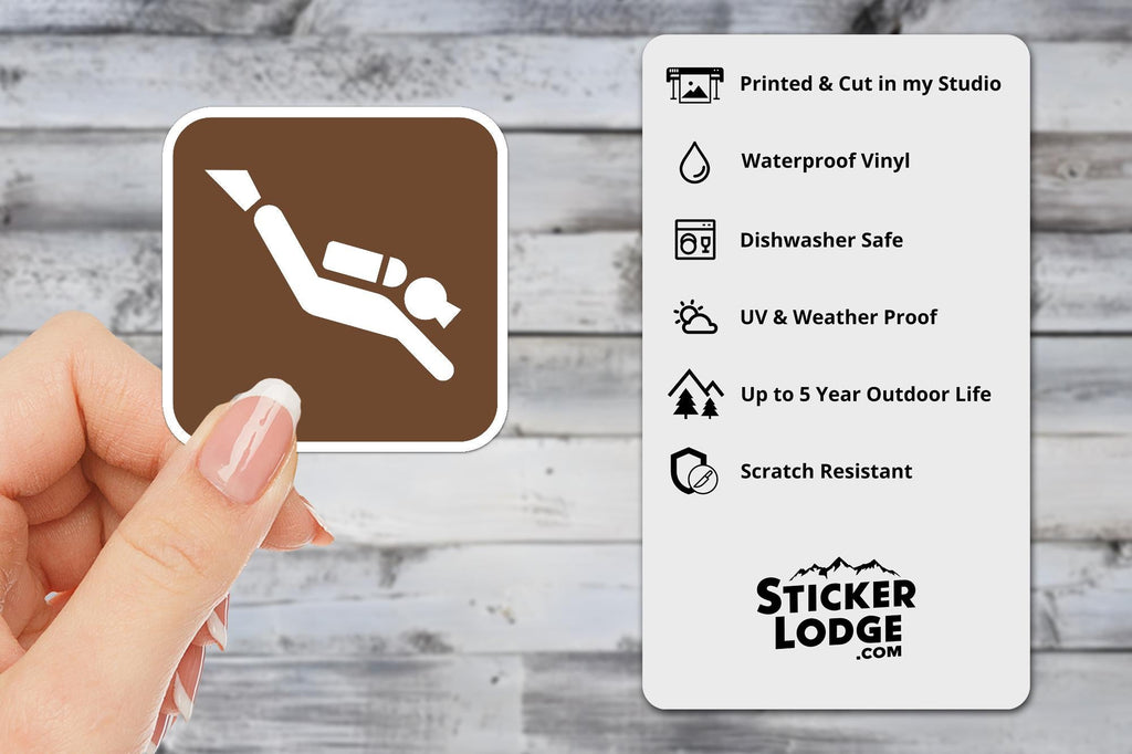 Scuba Diving National Park Symbol Vinyl Sticker | Lake George Gift