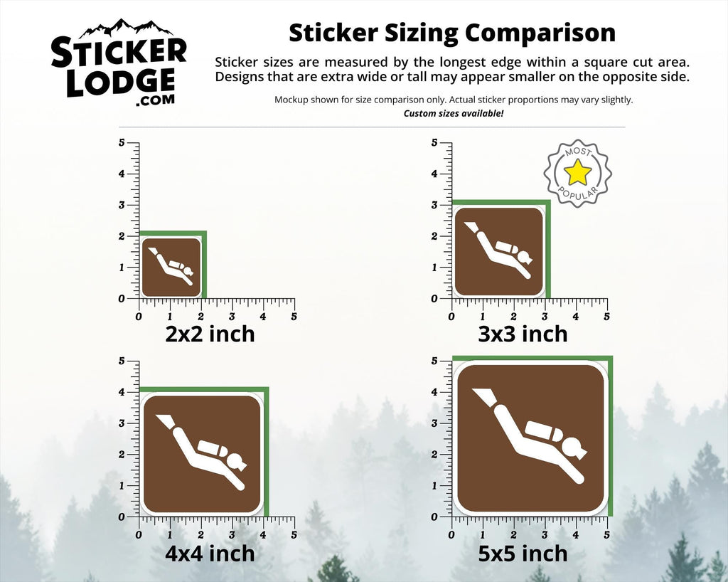 Scuba Diving National Park Symbol Vinyl Sticker | Lake George Gift