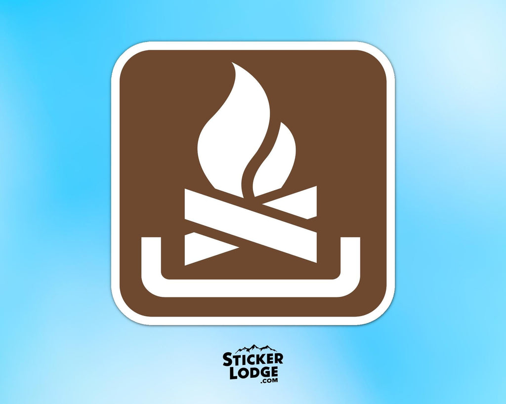 Campfire National Park Symbol Vinyl Sticker | Adirondack Gift