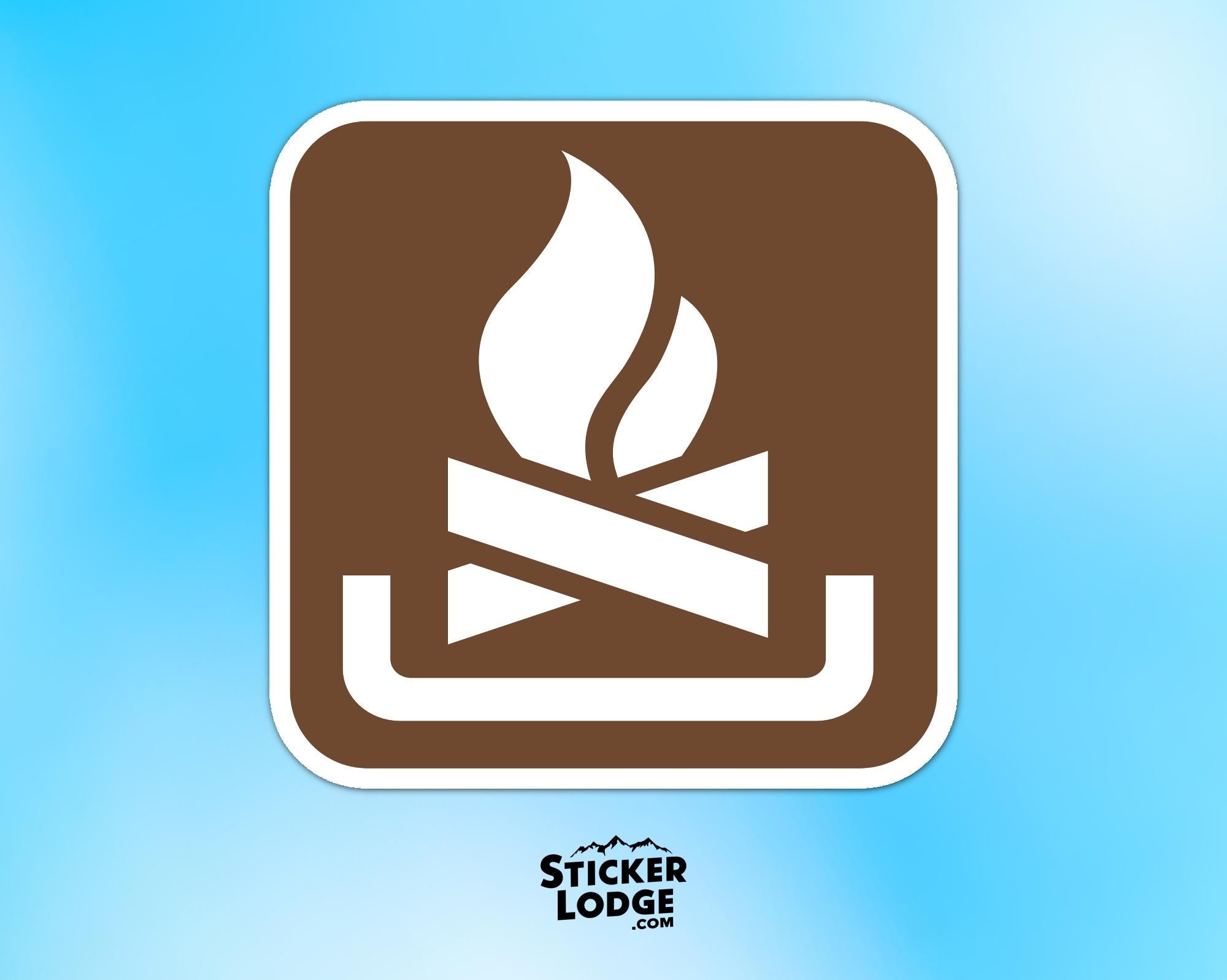 Campfire National Park Symbol Vinyl Sticker | Adirondack Gift